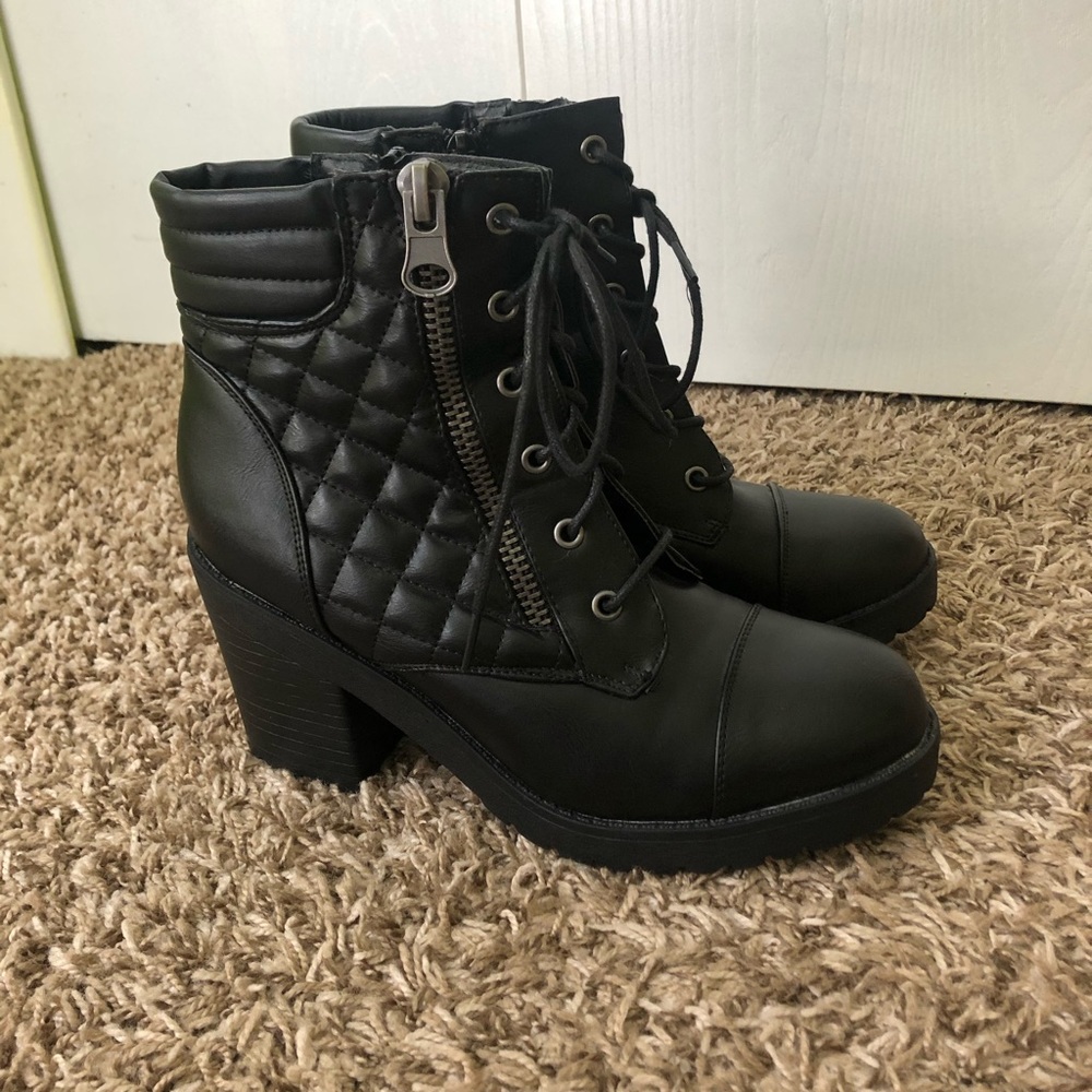 Black Faux Leather Boots